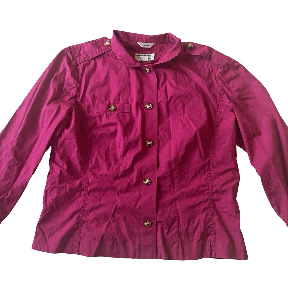 VTG Talbots Collection Womens Size 8 Fuschia Dark Pink Jacket Blazer Lightweight - Picture 5 of 9
